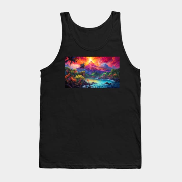 Volcano Tank Top by Phatpuppy Art